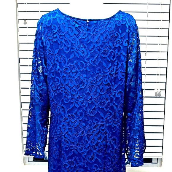 Alfani Woman, Sz 18W, Blue Formal Dress, Sheath Style, Lined, New without Tags! - Picture 10 of 12